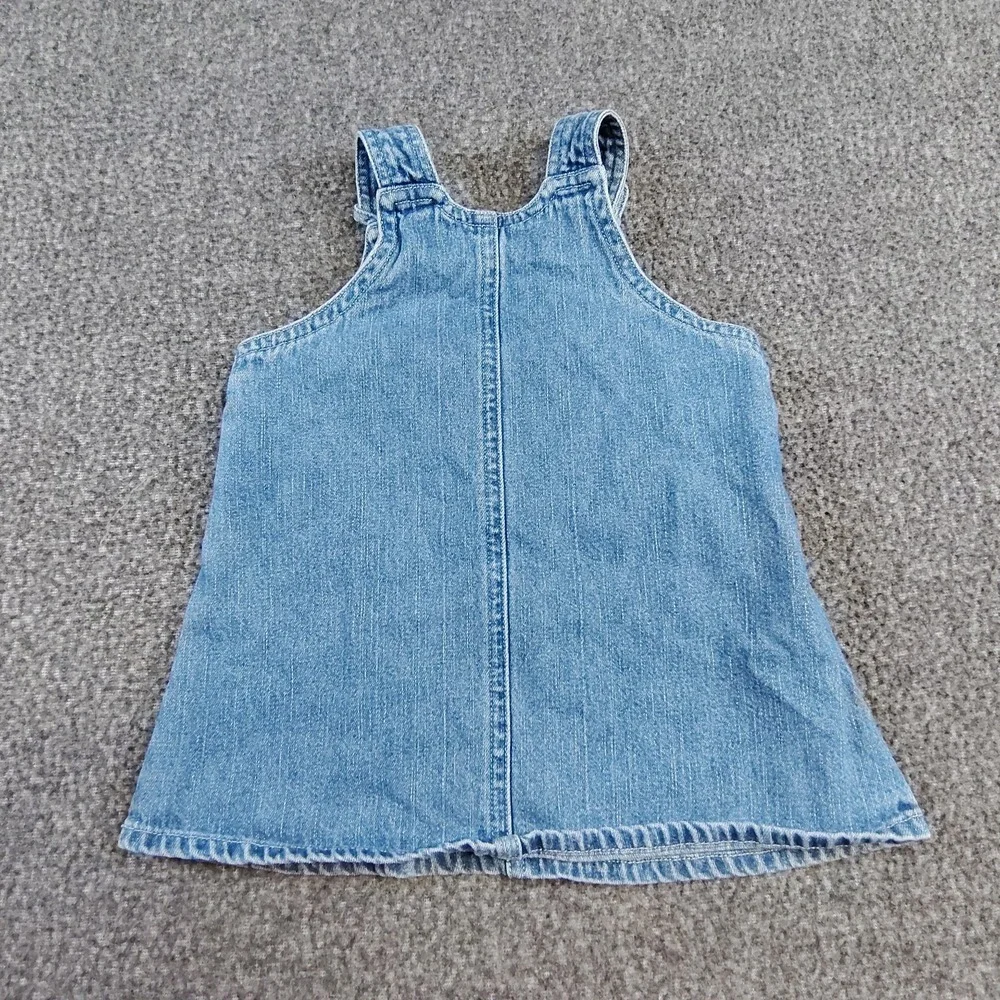 Vintage Oshkosh Bgosh Denim Embroidered Sheep Overall Dress 6-9 months
